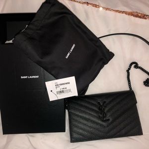 ❤️❤️2023 YSL CASSANDRE MATELASSÉ ENVELOPE CHAIN WALLET❣️❣️